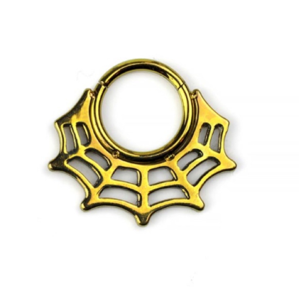 🕸️🕷️🌕Gold Spiderweb Earring Clicker